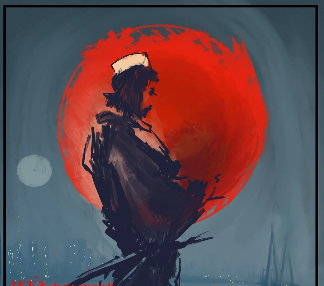 Mumbai Samurai, hand-painted