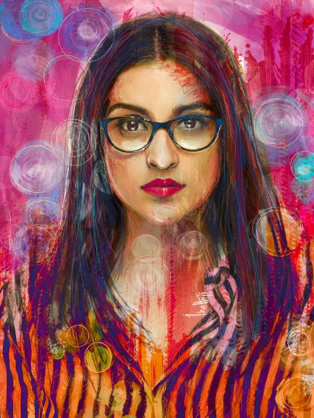 Painted portrait, Pinky