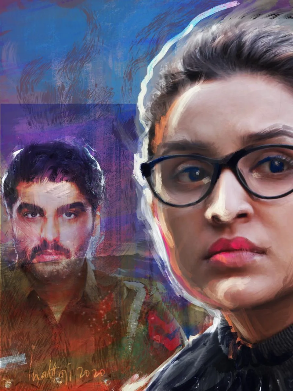 Painted double portrait
